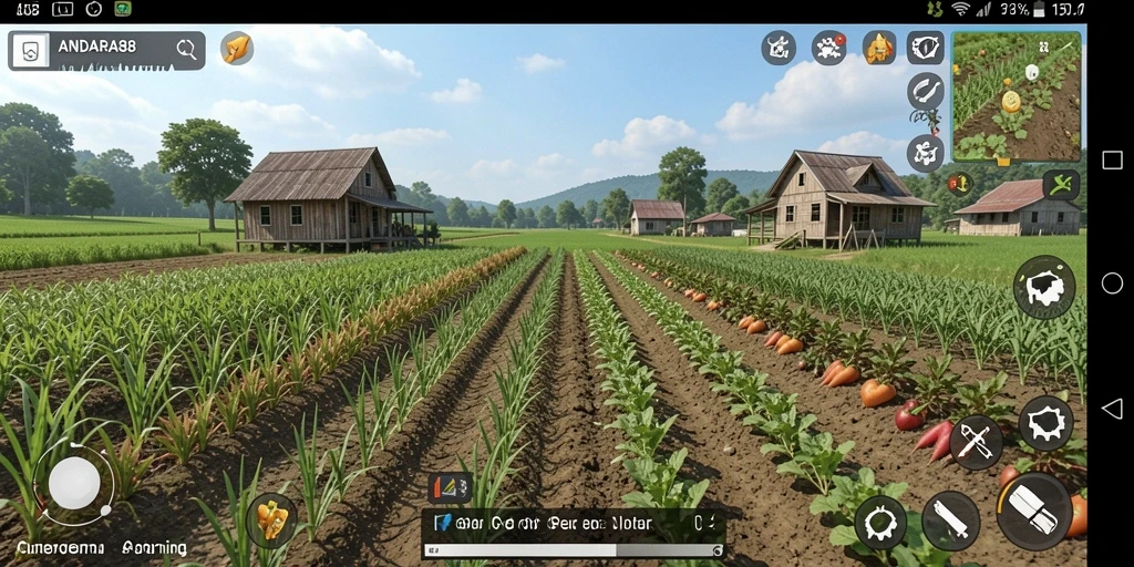 Tampilan gameplay ANDARA88 yang penuh warna dan interaktif dalam dunia Farming.