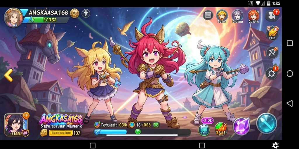 Tampilan gameplay seru dan karakter anime menarik di ANGKASA168.