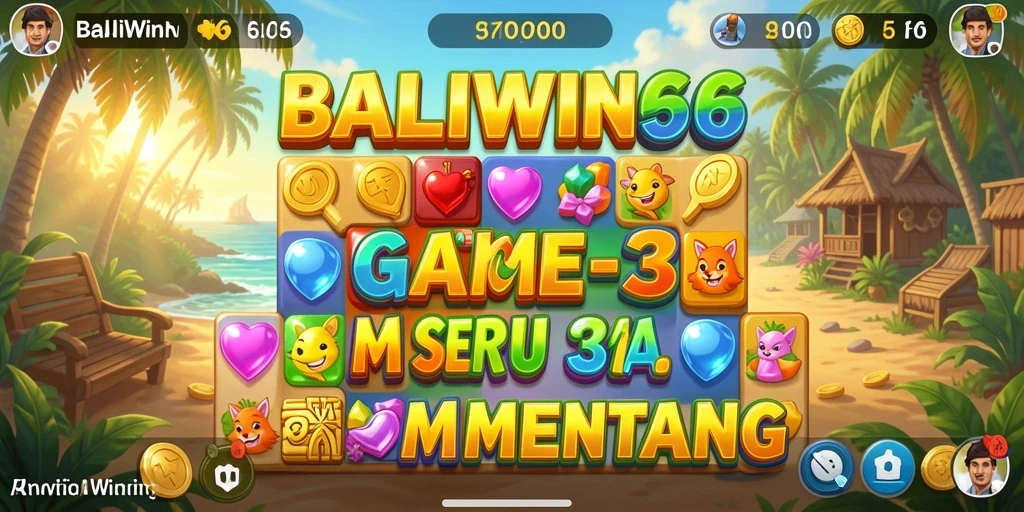 Screenshot BALIWIN66 menampilkan serunya gameplay Match-3 yang penuh warna.