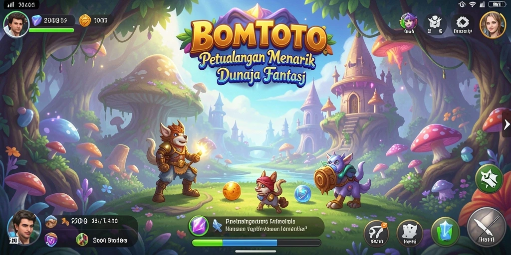Tampilan gameplay seru dan penuh petualangan dalam BOMTOTO.