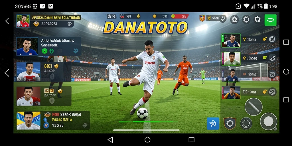 Gameplay menegangkan dari DANATOTO dengan aksi sepak bola yang seru.