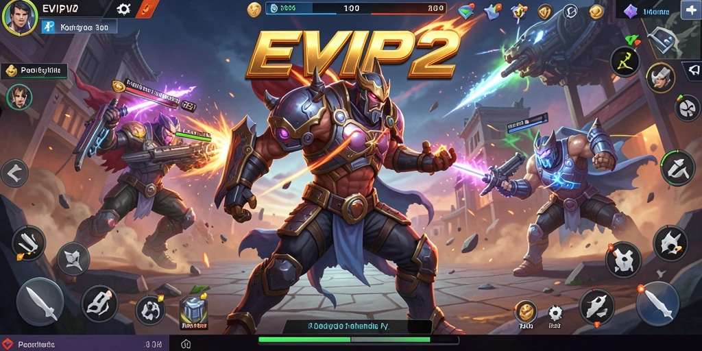 Tangkapan layar utama menunjukkan aksi pertarungan dari EVIP2 yang mendebarkan.