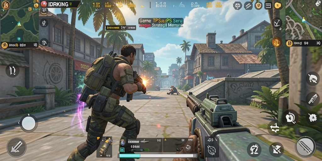 Tampilan gameplay <strong>IDRKING</strong> menunjukkan aksi menegangkan dan strategi seru dari permainan TPS.