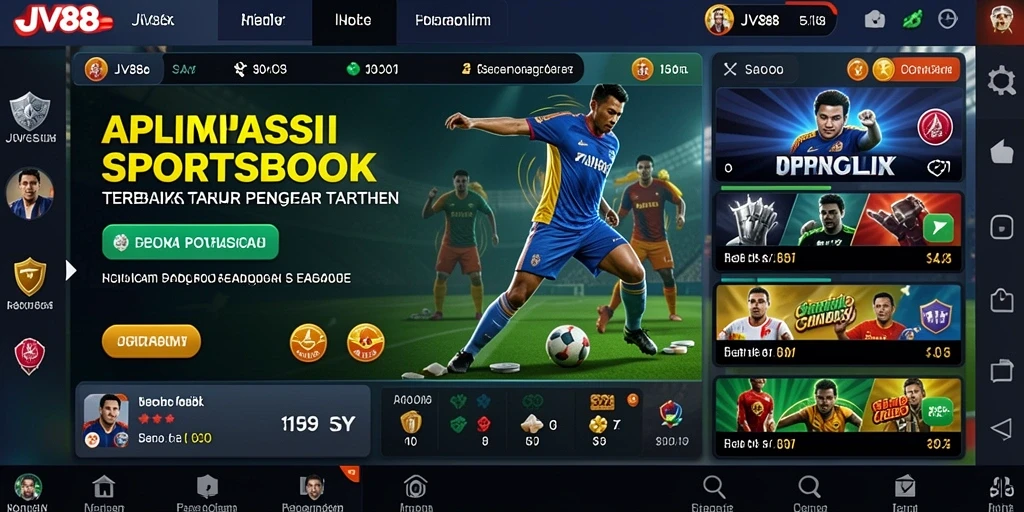 Tampilan utama gameplay JV88 yang menonjolkan taruhan olahraga.