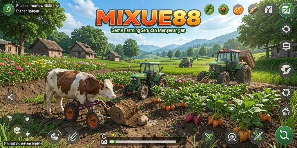 Tampilan screenshot MIXUE88 dengan gameplay bertani yang seru.