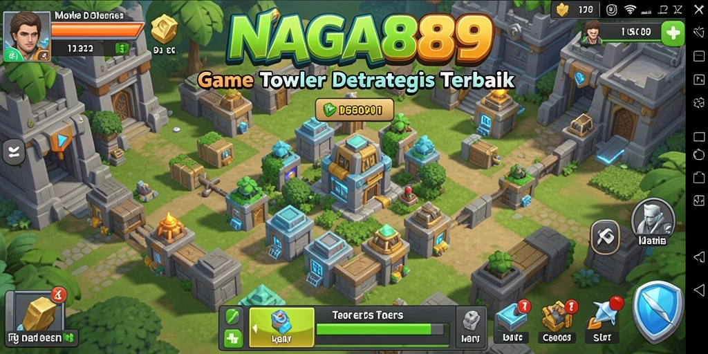 Tangkapan layar utama NAGA889 menampilkan pertempuran seru dalam gaya Tower Defense.