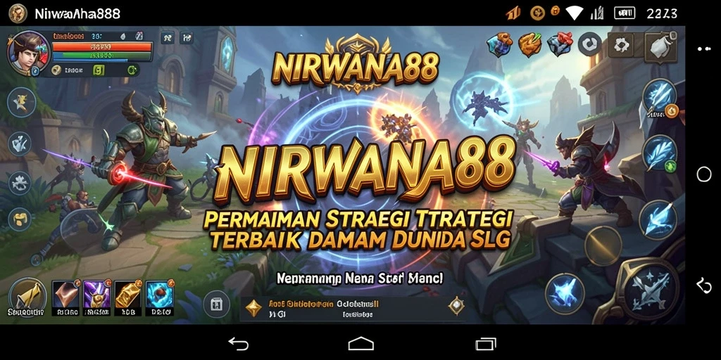 Tampilan utama gameplay NIRWANA88 dengan pertempuran strategis.