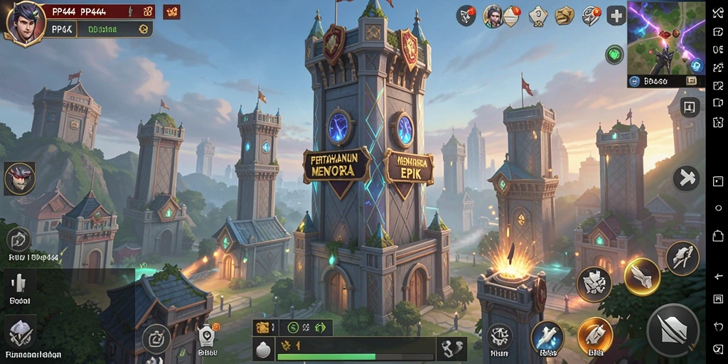 Tampilan gameplay PP444 yang menegangkan di medan perang Tower Defense.