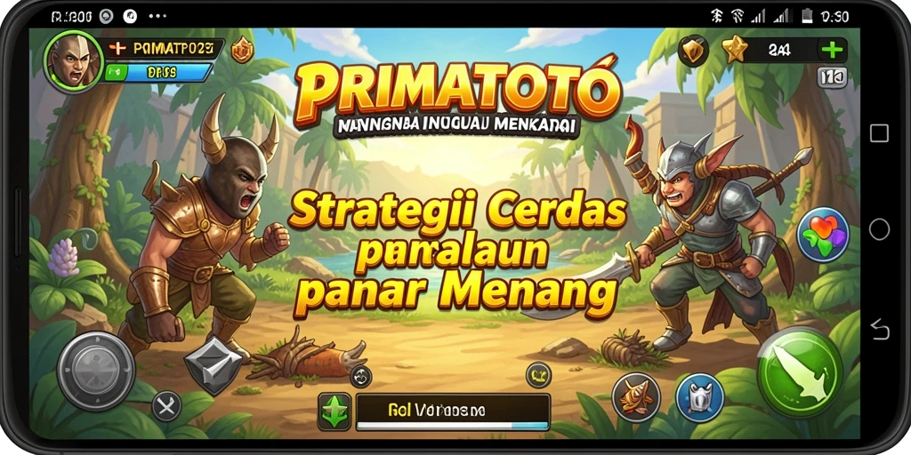 Tangkapan layar utama PRIMATOTO menunjukkan aksi gameplay yang seru.