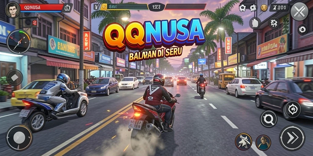 Tampilan gameplay <strong>QQNUSA</strong> yang mendebarkan dengan balapan cepat.