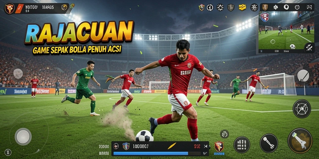 Tampilkan aksi menegangkan dalam pertandingan sepak bola RAJACUAN.