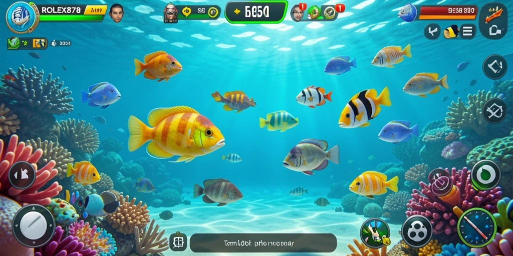 Tampilan gameplay menarik dari ROLEX878 saat menembak ikan.