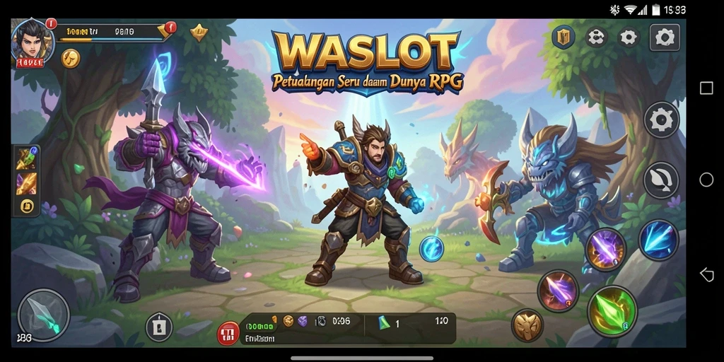 Screenshot utama dari gameplay <strong>WASLOT</strong> yang menampilkan aksi seru RPG.